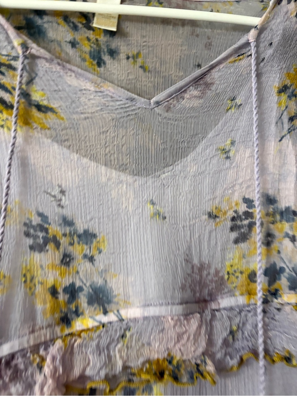 Sundance Lavender Floral Tiered Midi Dress with Yellow Accents - Picture 4 of 8